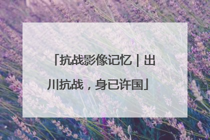 抗战影像记忆｜出川抗战，身已许国