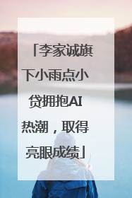 李家诚旗下小雨点小贷拥抱AI热潮，取得亮眼成绩
