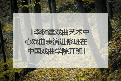 李树建戏曲艺术中心戏曲表演进修班在中国戏曲学院开班