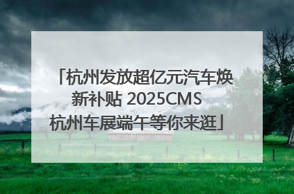 杭州发放超亿元汽车焕新补贴 2025CMS杭州车展端午等你来逛