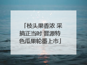 枝头果香浓 采摘正当时 晋源特色瓜果轮番上市