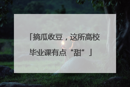 摘瓜收豆，这所高校毕业课有点“甜”