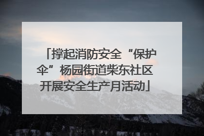 撑起消防安全“保护伞”杨园街道柴东社区开展安全生产月活动