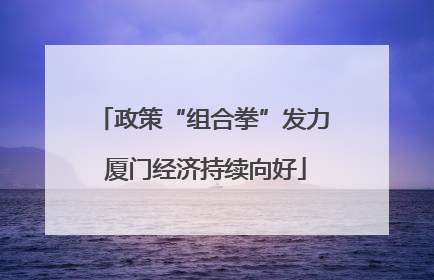 政策“组合拳”发力 厦门经济持续向好