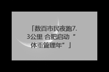 数百市民夜跑7.3公里 合肥启动“体重管理年”