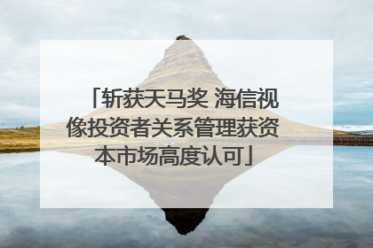 斩获天马奖 海信视像投资者关系管理获资本市场高度认可