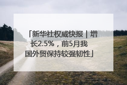 新华社权威快报｜增长2.5%，前5月我国外贸保持较强韧性