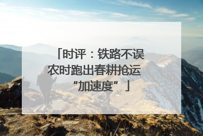 时评：铁路不误农时跑出春耕抢运“加速度”