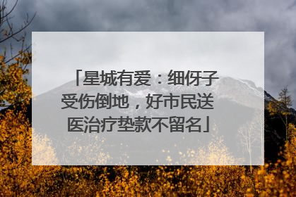 星城有爱：细伢子受伤倒地，好市民送医治疗垫款不留名