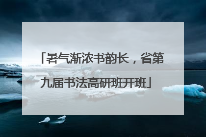 暑气渐浓书韵长，省第九届书法高研班开班