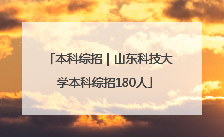 本科综招｜山东科技大学本科综招180人
