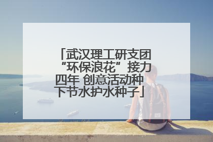 武汉理工研支团“环保浪花”接力四年 创意活动种下节水护水种子