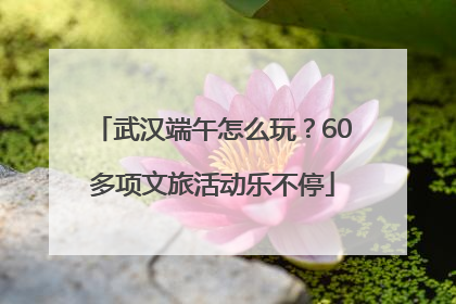 武汉端午怎么玩？60多项文旅活动乐不停