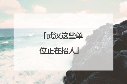 武汉这些单位正在招人