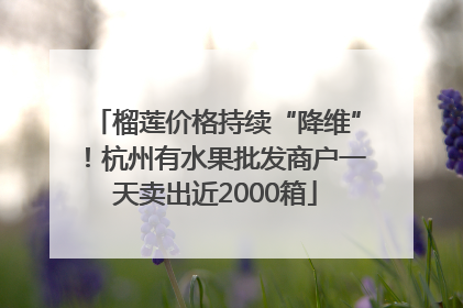 榴莲价格持续“降维”！杭州有水果批发商户一天卖出近2000箱