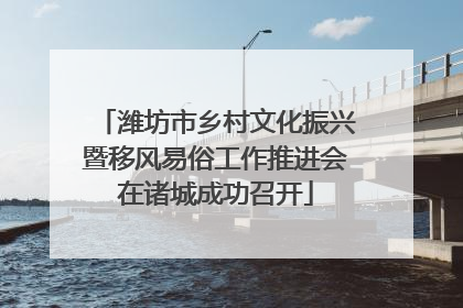 潍坊市乡村文化振兴暨移风易俗工作推进会在诸城成功召开