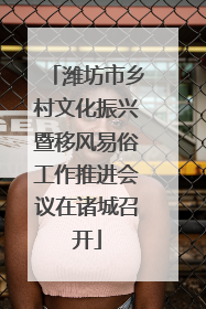 潍坊市乡村文化振兴暨移风易俗工作推进会议在诸城召开