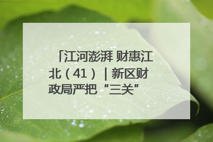 江河澎湃 财惠江北（41）｜新区财政局严把“三关” 绘就“良田美景”