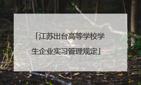 江苏出台高等学校学生企业实习管理规定