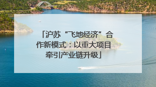 沪苏“飞地经济”合作新模式：以重大项目牵引产业链升级