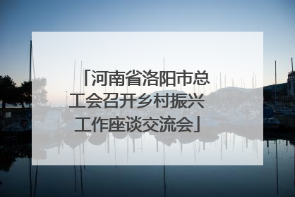 河南省洛阳市总工会召开乡村振兴工作座谈交流会