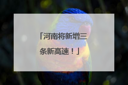 河南将新增三条新高速！