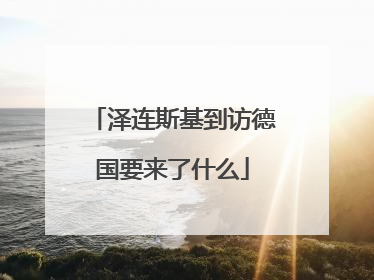 泽连斯基到访德国要来了什么