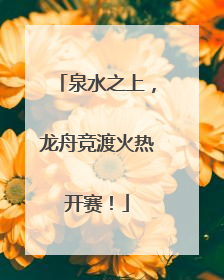 泉水之上，龙舟竞渡火热开赛！