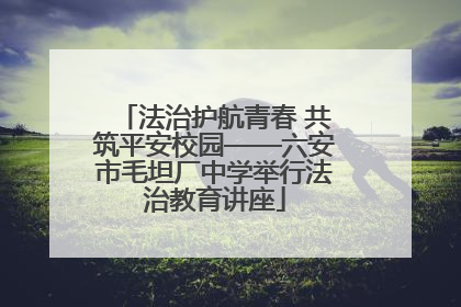 法治护航青春 共筑平安校园——六安市毛坦厂中学举行法治教育讲座