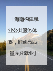 海南构建就业公共服务体系，推动高质量充分就业