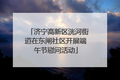 济宁高新区洸河街道在东闸社区开展端午节慰问活动