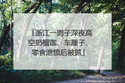 浙江一男子深夜高空扔榴莲、车厘子、零食泄愤后被抓