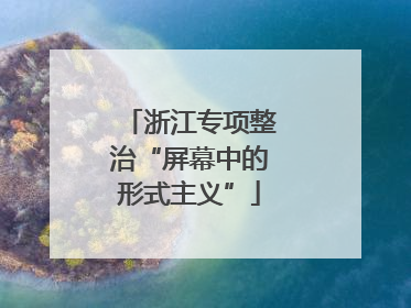 浙江专项整治“屏幕中的形式主义”