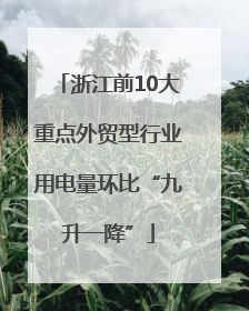 浙江前10大重点外贸型行业用电量环比“九升一降”