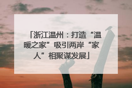 浙江温州：打造“温暖之家”吸引两岸“家人”相聚谋发展
