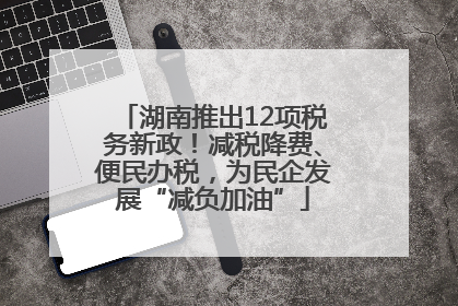 湖南推出12项税务新政！减税降费、便民办税，为民企发展“减负加油”