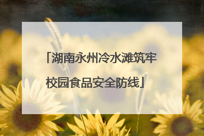 湖南永州冷水滩筑牢校园食品安全防线