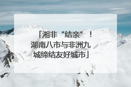 湘非“结亲”！湖南八市与非洲九城缔结友好城市