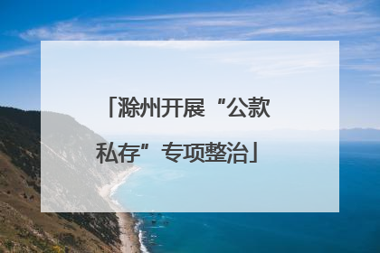 滁州开展“公款私存”专项整治