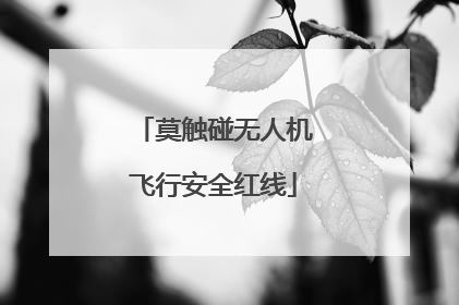 莫触碰无人机飞行安全红线