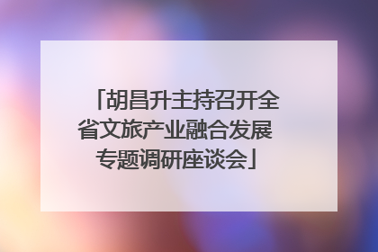 胡昌升主持召开全省文旅产业融合发展专题调研座谈会