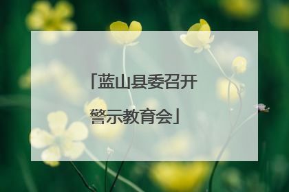蓝山县委召开警示教育会