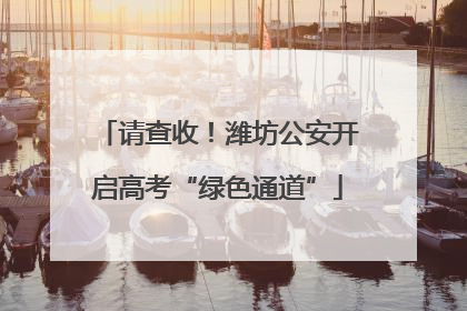 请查收！潍坊公安开启高考“绿色通道”