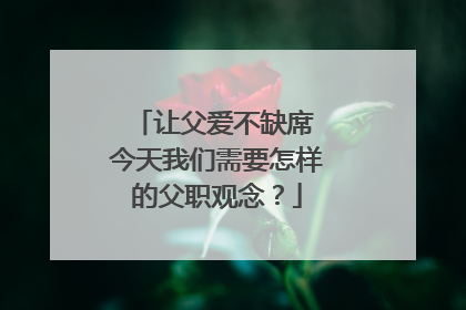 让父爱不缺席 今天我们需要怎样的父职观念？