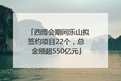 西博会期间乐山拟签约项目22个，总金额超550亿元
