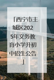 西宁市主城区2025年义务教育小学升初中招生公告