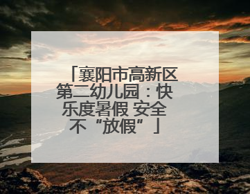 襄阳市高新区第二幼儿园：快乐度暑假 安全不“放假”