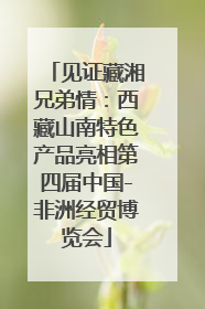 见证藏湘兄弟情：西藏山南特色产品亮相第四届中国-非洲经贸博览会