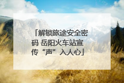 解锁旅途安全密码 岳阳火车站宣传“声”入人心