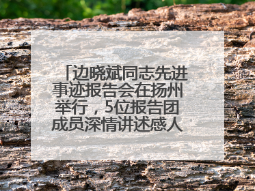 边晓斌同志先进事迹报告会在扬州举行，5位报告团成员深情讲述感人故事和先进事迹
